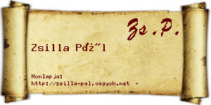 Zsilla Pál névjegykártya